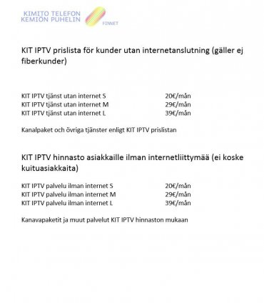 KIT IPTV utan internet